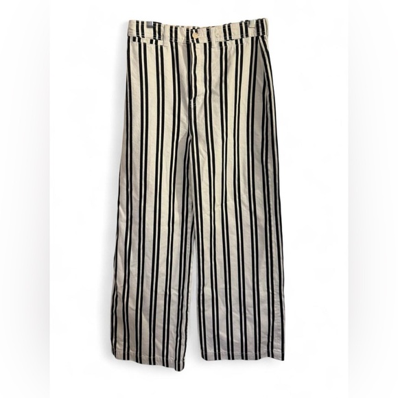 🖤 REFORMATION Logan Ultra High Rise Wide Leg Jeans, Black & White "PA Stripe" - Picture 7 of 14